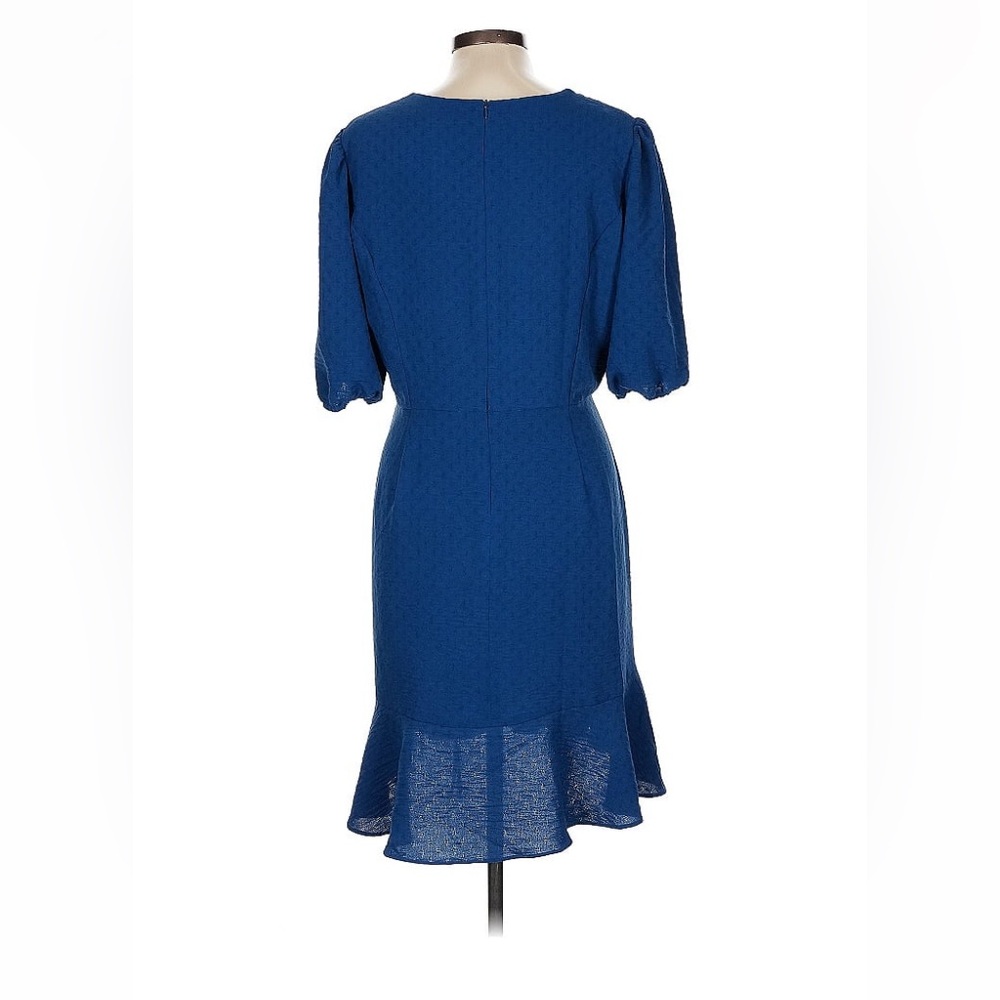Emma & Michele Elegant Blue Wrap Dress - Picture 3 of 6